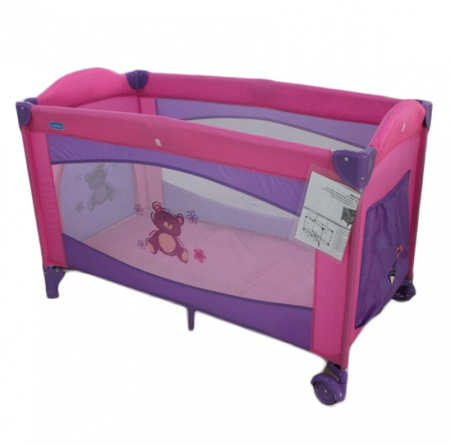 фото Детский манеж M 1704 розовый