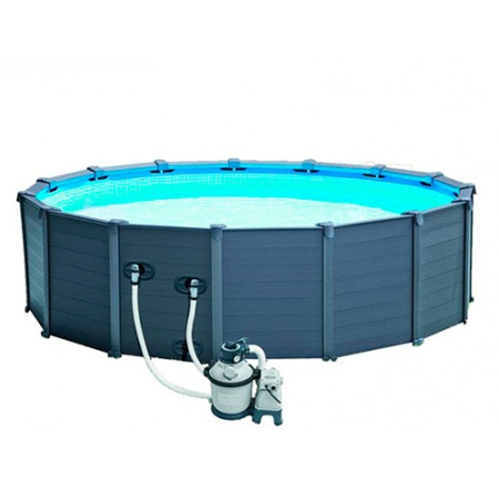 фото Бассейн каркасный с деревянным сайдингом 28382 Intex (478x124см)