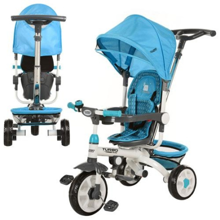 фото Трехколесный велосипед TurboTrike M 2722-1 колясочный (голубой)