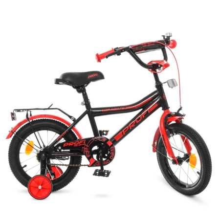 фото Детский велосипед 14 дюймов Prof1 Y14107 Top Grade (черно-красный матовый)