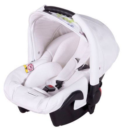 фото Автокресло Adamex Carlo Кожа Белая Кожа-Голубой Акварель 620776