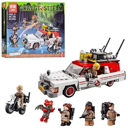 фото Детский конструктор 16032 охотники машинки мотоцикл (586 деталей)