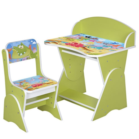 фото Регулируемая парта со стульчиком ML-315-05-2 Дино (салатовая)