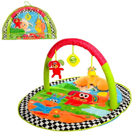 фото Детский развивающий коврик FP-025 дуга с подвесками и шуршалкой