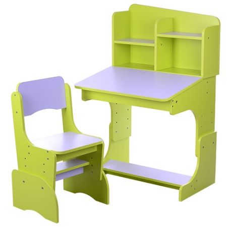 фото Регулируемая парта со стульчиком FL 2071A-9-5 (фиолетово-салатовая)