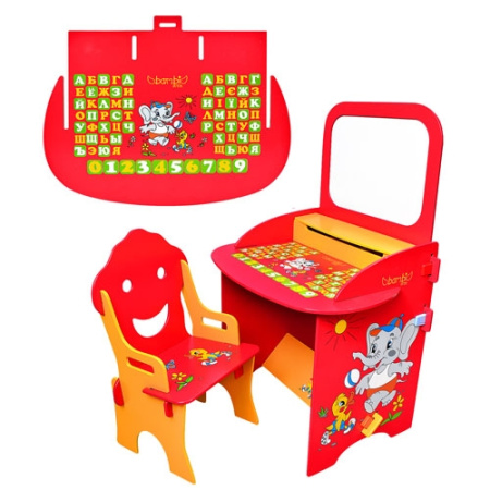 фото Детская парта с мольбертом и магнитной доской Bambi W 059