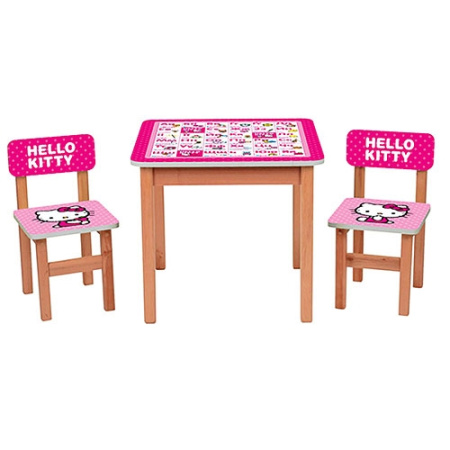 фото Деревянный столик с двумя стульчиками F197 Helloy Kitty