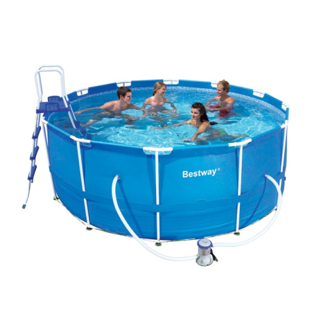 фото Круглый голубой каркасный бассейн BESTWAY Steel Pro Frame Pool 56088 (366 х 122 см)