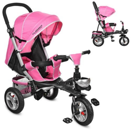 фото Колясочный велосипед для детей Turbotrike M 3647A-10 трансформер (нежно-розовый)