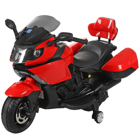фото Электромотоцикл со спинкой и боковыми колесиками M 3258-3 (красный) фото Электромотоцикл со спинкой и боковыми колесиками M 3258-3 (красный)