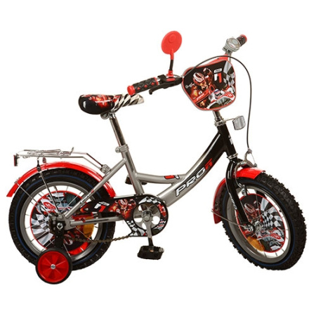 фото Детский велосипед Prof1 мульт 14 дюймов PF1446 F1 (черно-серый)