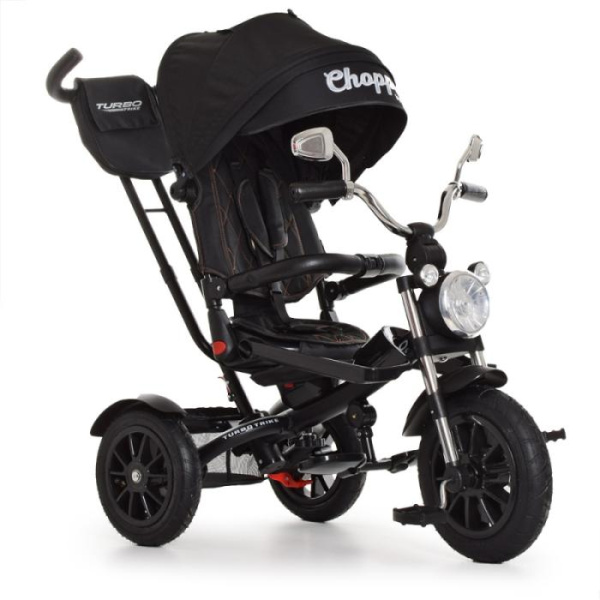 Детский трехколесный велосипед TURBOTRIKE M 4056-20 колясочный поворотный (черный)