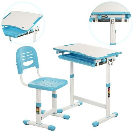 фото Детская регулируемая парта Bambi B 201-1 (синяя)