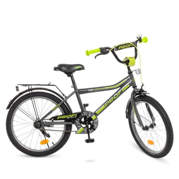 Детский велосипед 20 дюймов Profi Y20108 Top Grade (графитно-салатовый матовый)