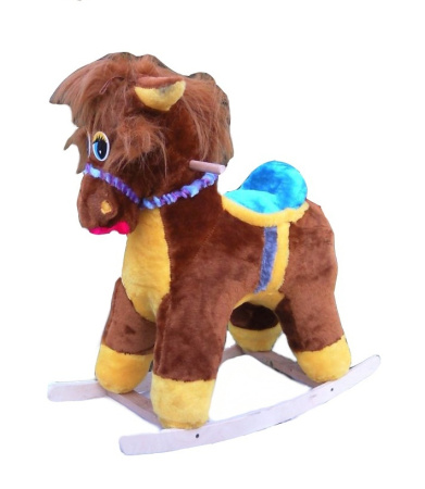фото Плюшевая лошадка-качалка для детей