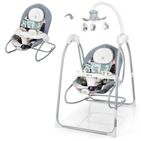 фото Электрокачели для детей El Camino ME 1020-11 с приложением на телефон (серо-розовые)