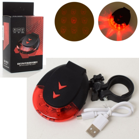 фото Светодиодный фонарь задний для велосипеда AS180042-3 на аккумуляторе (SKELET)