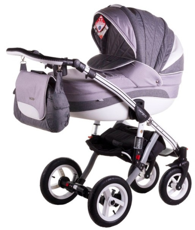 фото Коляска 2 в 1 Adamex Aspena Grand Prix Collection grey-white 620259