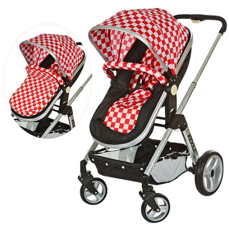 фото Детская коляска 6811-3 универсальная (красно-черная)