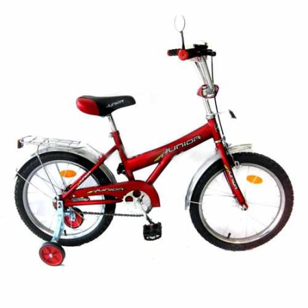 фото Велосипед двухколесный детский JUNIOR 14 от 3-х лет со вспомогательными колёсами