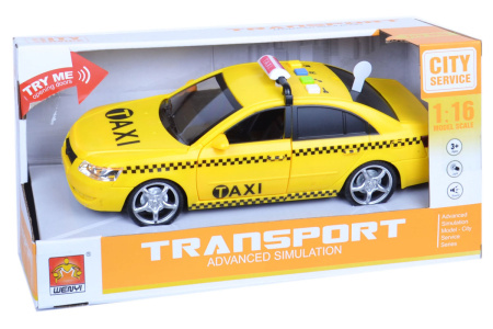 фото Машинка инерционная 1:16 Wenyi Такси со звуком и светом