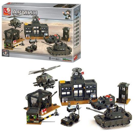 фото Детский конструктор SLUBAN M38-B7100 армия воинская часть (1086 деталей)