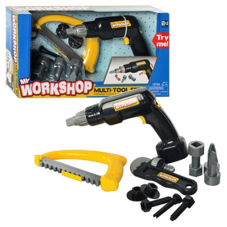 фото Набор инструментов 12764 Keenway шуруповерт, пила, разводной ключ