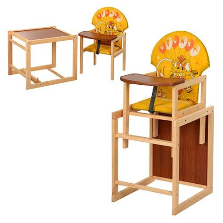 фото Деревянный стульчик для кормления Vivast V-010-23-5 (желтый слон)