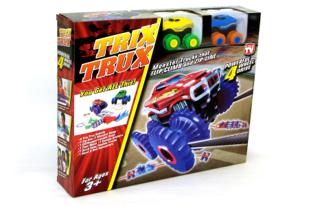 фото Машинки на бат. Trix Trux набор 2 машинки с трассой (синий+желтый)