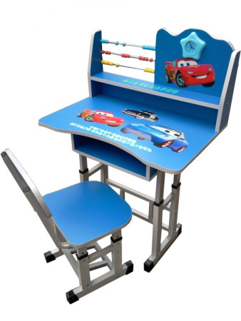 фото Парта «Тачки», счеты, часики, регулируемая