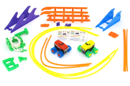 фото Машинки на бат. Trix Trux набор 2 машинки с трассой (красный+желтый)