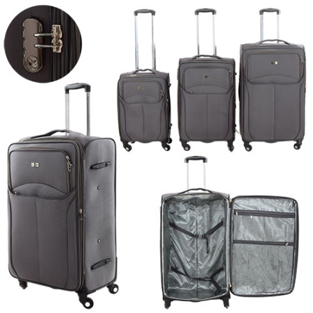 фото Набор чемоданов MK 1514-GREY с колесиками и ручкой (серые)