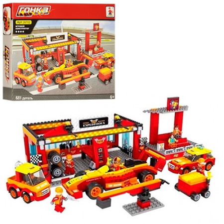 фото Конструктор для детей AUSINI 26702 пит-стоп гонки машинки (681 деталь)