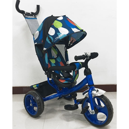 фото Колясочный велосипед TurboTrike M 3113-5-D колеса EVA (голубой с каплями)