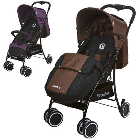 фото Коляска для детей El Camino M 3433-2 CENTRO прогулочная книжка (коричневый фиолетовый)