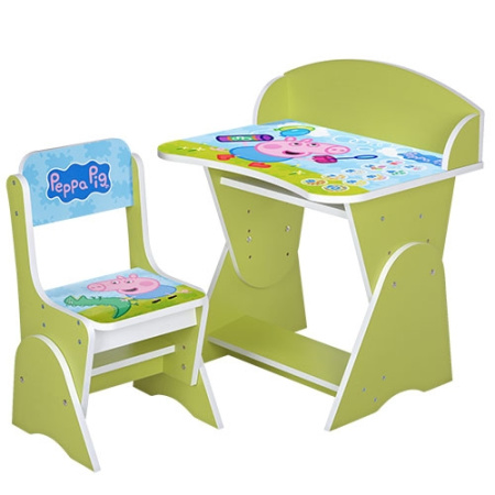 фото Регулируемая парта со стульчиком ML-315-06-3 Peppa pig (салатовая)