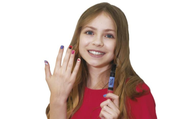 Детский лак-карандаш для ногтей Malinos Creative Nails на водной основе (2 цвета Голубой + Розовый)
