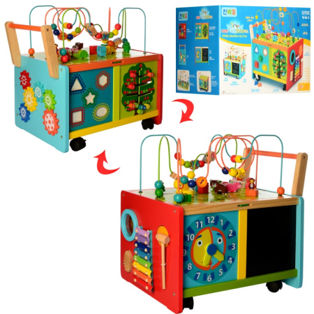фото Детский деревянный развивающий центр MD 2001 тележка