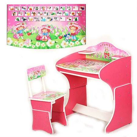 фото Парта растишка Vivast MV-901-4-2 (малиновая клубничка)