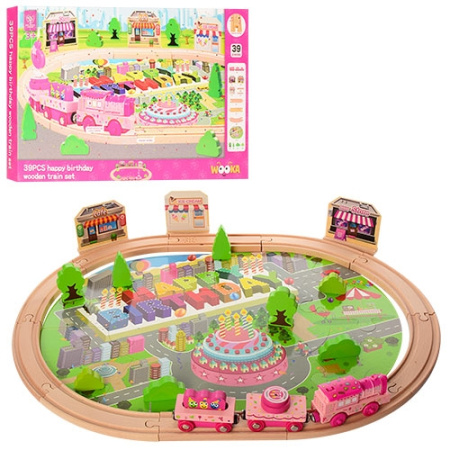 фото Детская железная дорога MD 1056 деревянная с паровозиком фото Детская железная дорога MD 1056 деревянная с паровозиком