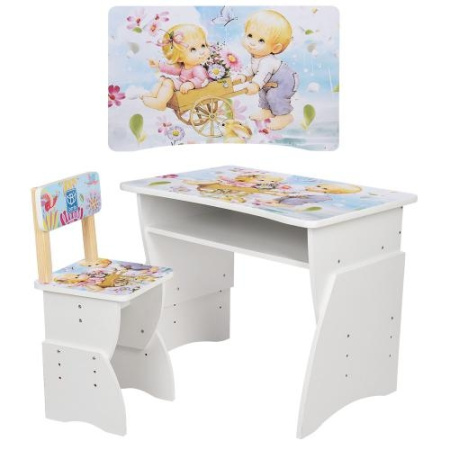 фото Детская парта со стульчиком 905-18 регулируемая высота (нежные детки)