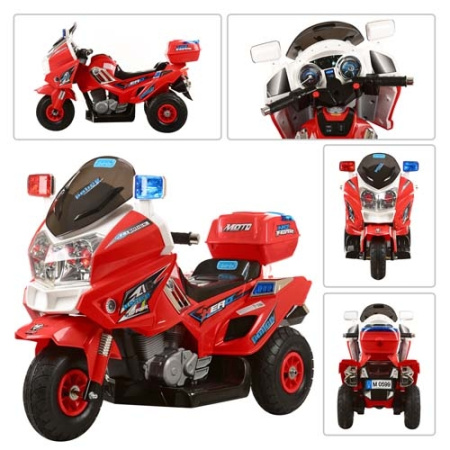 фото Электромотоцикл для детей BAMBI M 0599 A-3-2 полиция надувные колеса (красный) фото Электромотоцикл для детей BAMBI M 0599 A-3-2 полиция надувные колеса (красный)