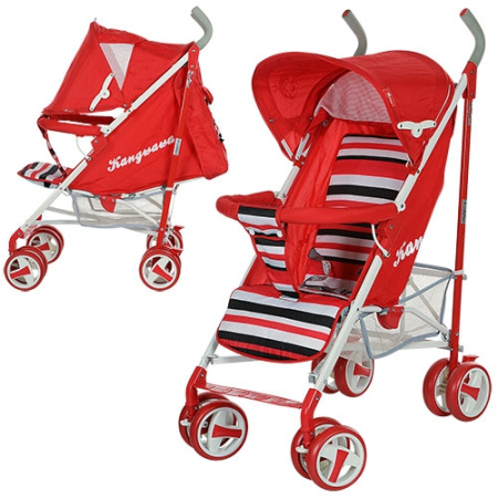 фото Детская прогулочная коляска трость 310-3 (красная)
