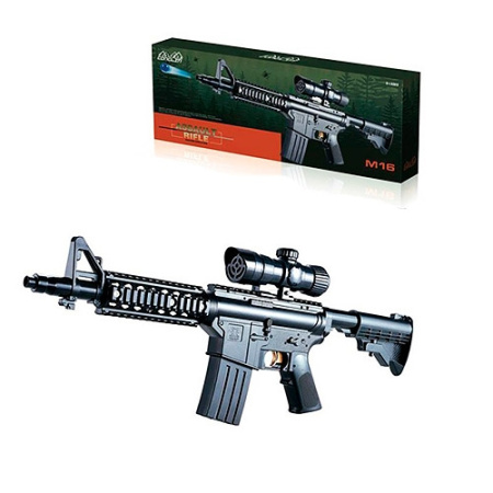 фото Автомат для детей M16 с аккумулятором 613 с очками и водяными пулями (73см)
