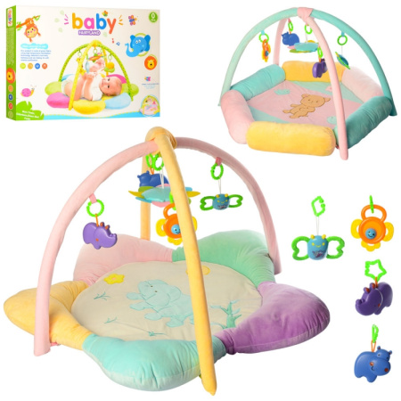 фото Коврик для младенца PQ281-4 две дуги с подвесками