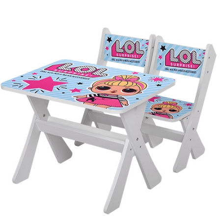фото Столик со стульчиками для детей М 2100-13 LOL (белый)