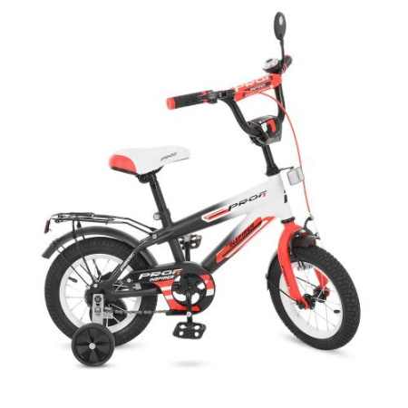 фото Детский велосипед 12 дюймов Profi G1255 Inspirer (черно-бело-красный мат)