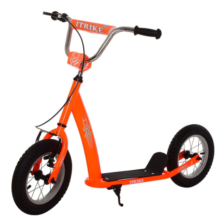 фото Подростковый самокат iTrike SR 2-047-OR два резиновых колеса руль 77-97 см (оранжевый)