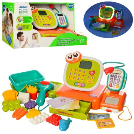 фото Детский кассовый аппарат HOLA 3118 сканер и калькулятор