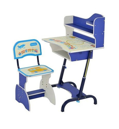фото Детская парта HB 2072-01-7 регулируемая со стульчиком (синяя)